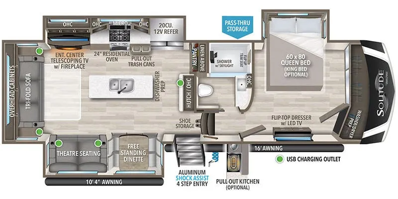 2024 Grand Design Solitude 310GK - Floor plan