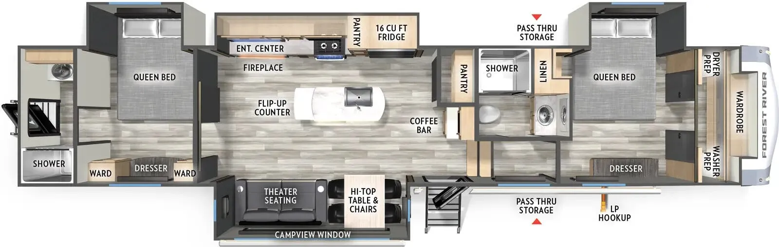 2025 Forest River Cardinal 402BEDS - Floor plan