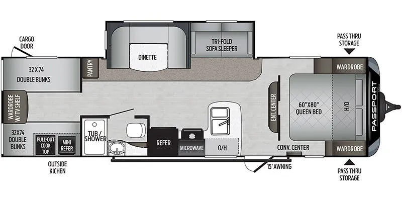 Keystone Passport SL Series 292BHWE floor plan