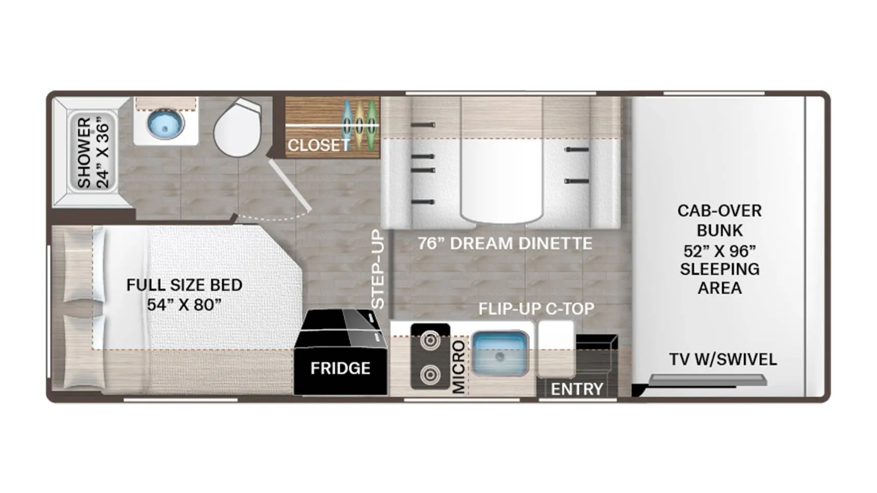 2026 Thor Motor Coach Freedom Elite 21HE - Floor plan