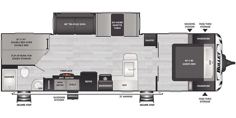 Keystone Bullet Crossfire West 290BHSWE floor plan