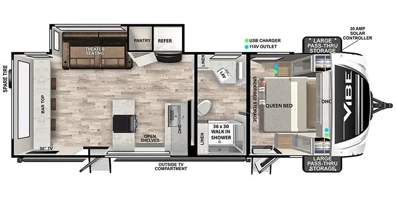 Forest River Vibe 24RB floor plan