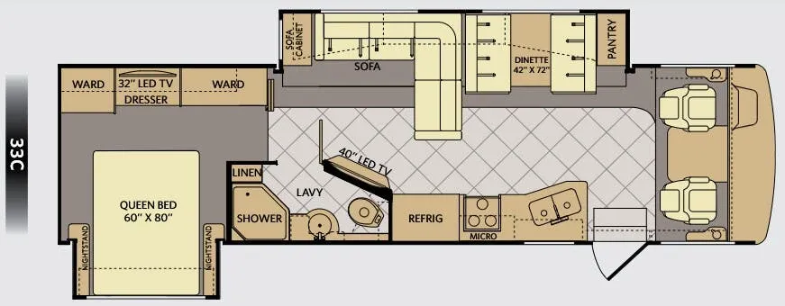 Fleetwood Bounder 33C floor plan