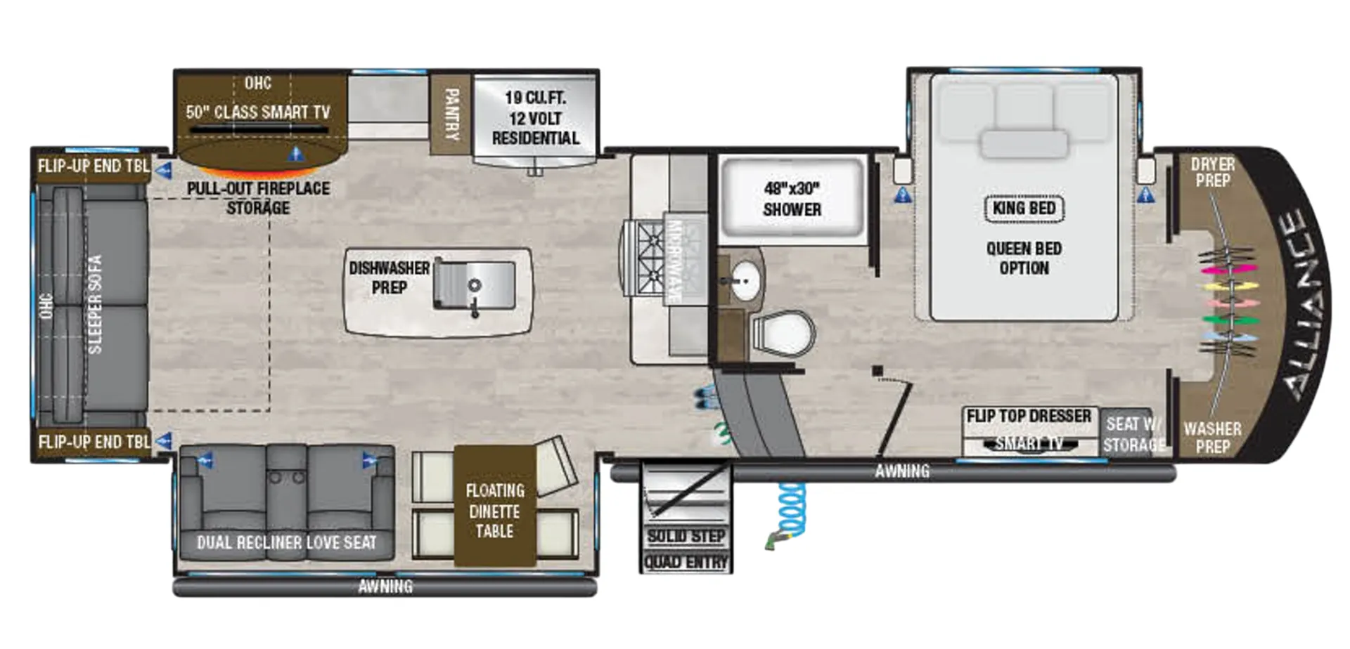 Alliance RV Paradigm 295MK floor plan