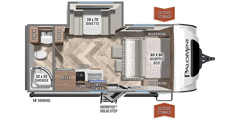 2023 Palomino PaloMini 186RBS floor plan