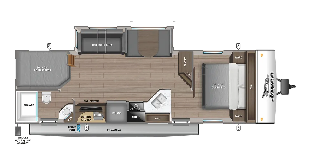 2024 Jayco Jay Feather 27BHB floor plan