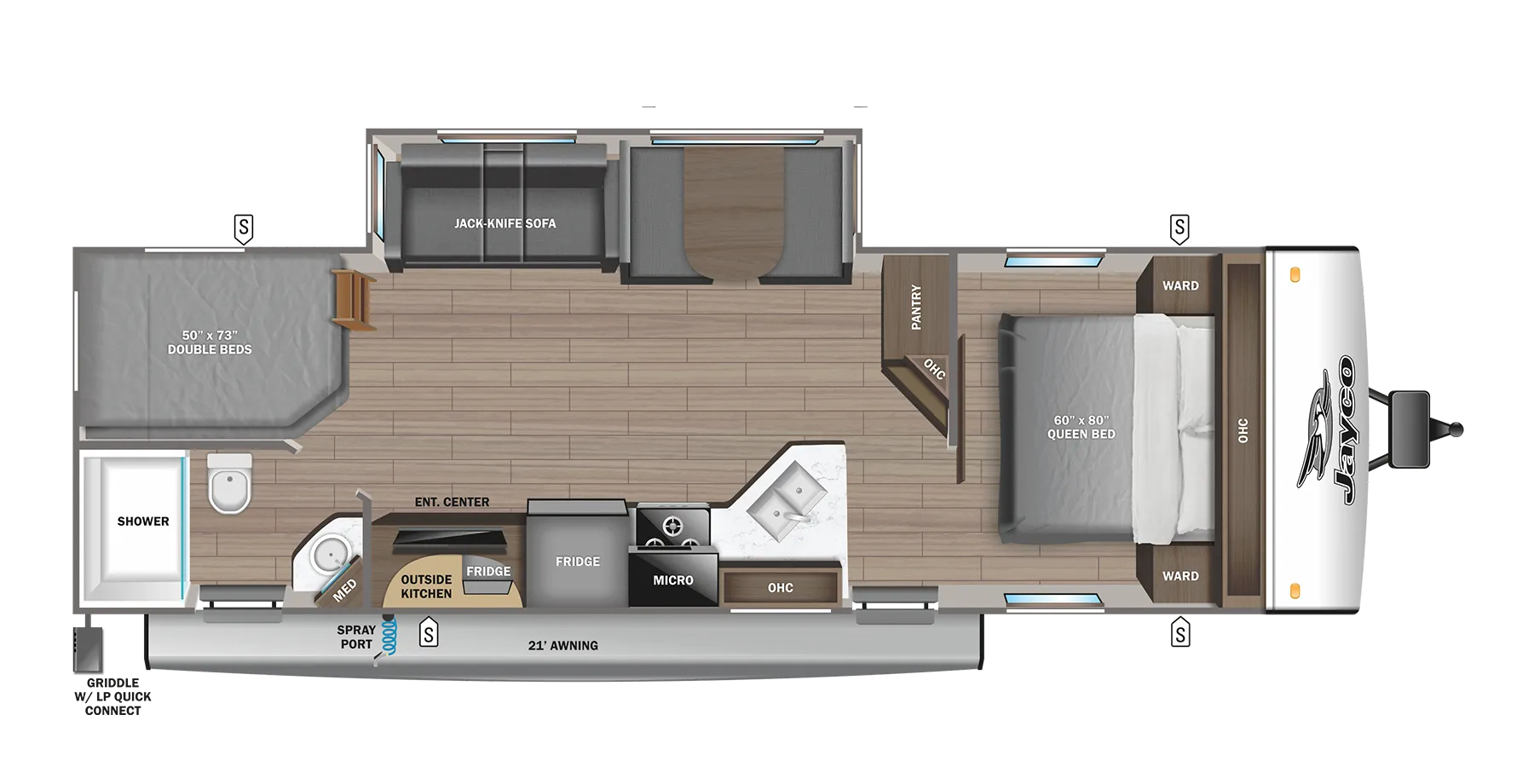 2024 Jayco Jay Feather 27BHB - Floor plan