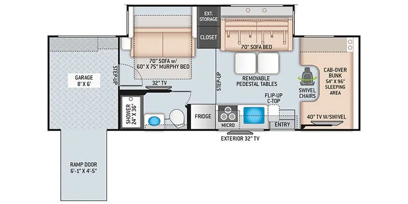 2021 Thor Motor Coach Outlaw 29S - Floor plan