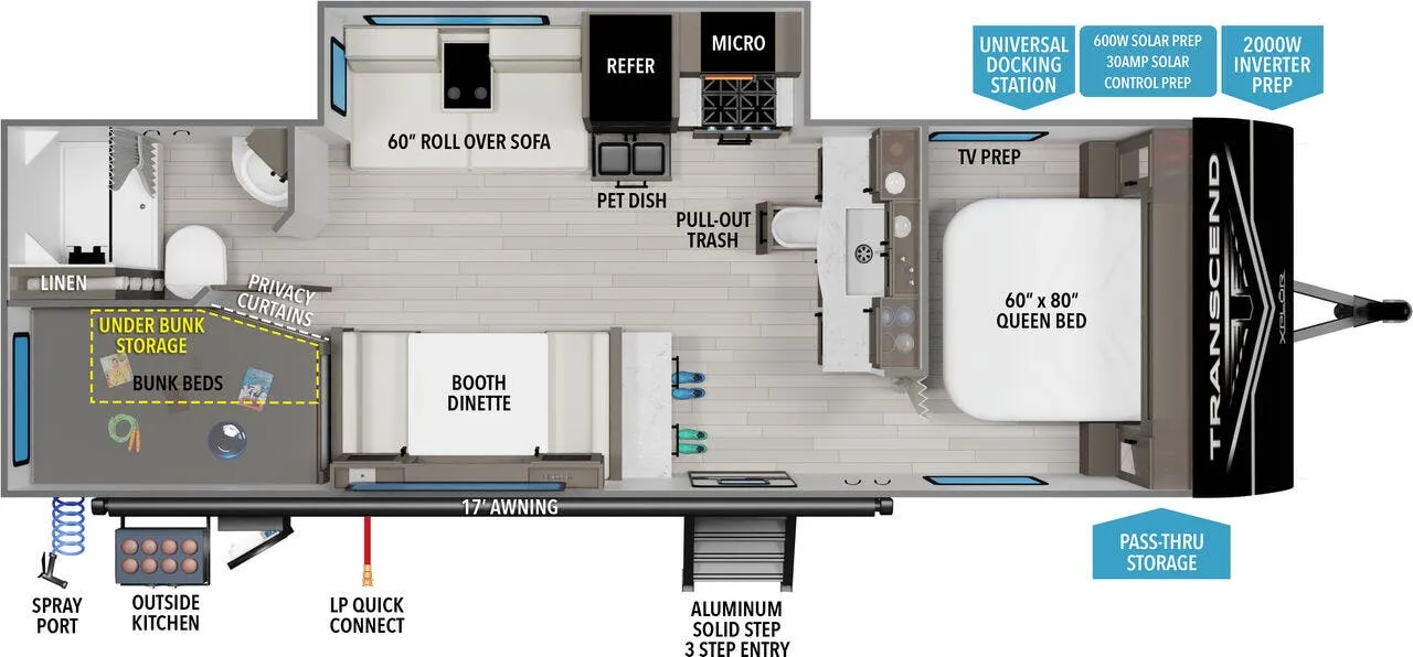 Grand Design Transcend Xplor 26BHX floor plan