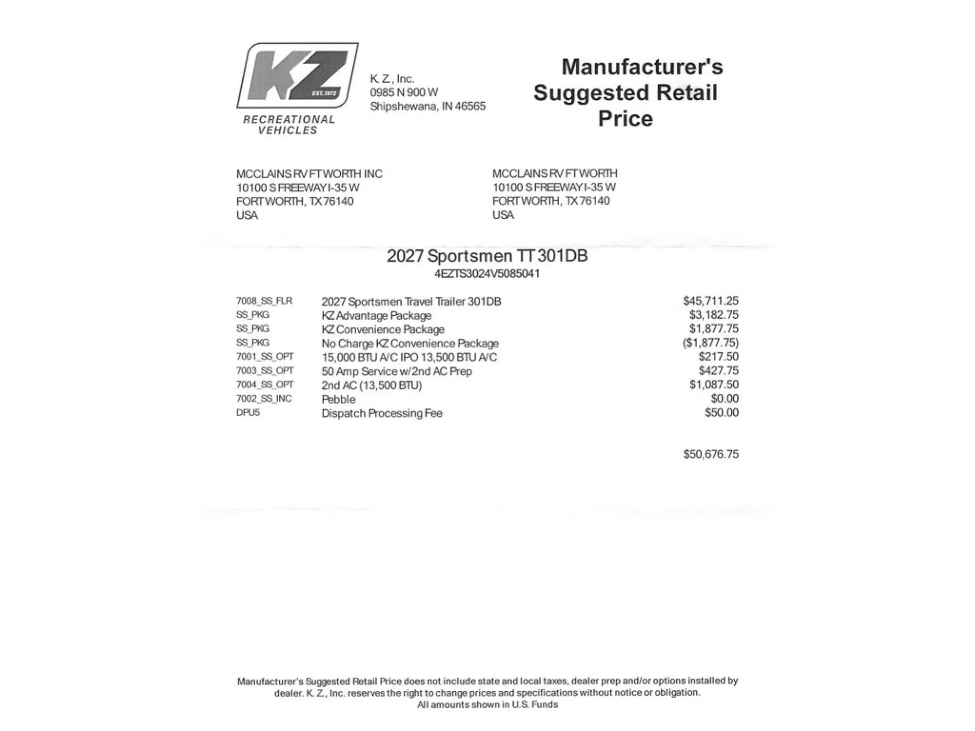 2027 K-Z Sportsmen SE 301DBSE - Photo 4