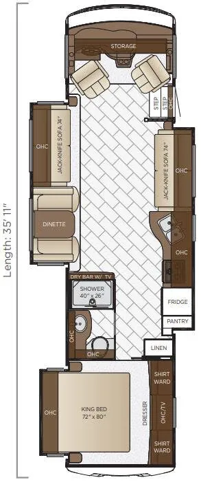 Newmar Bay Star 3518 floor plan