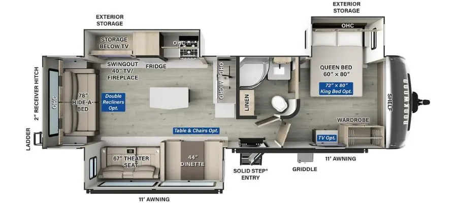2024 Forest River Rockwood Ultra Lite 2906BS - Floor plan