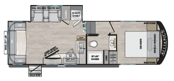 Alliance RV Avenue All-Access 26RD floor plan