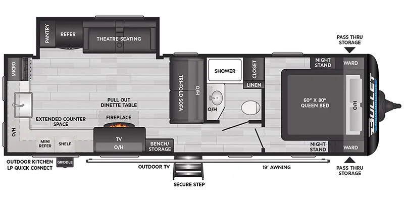 Keystone Bullet Crossfire West 270RKSWE floor plan