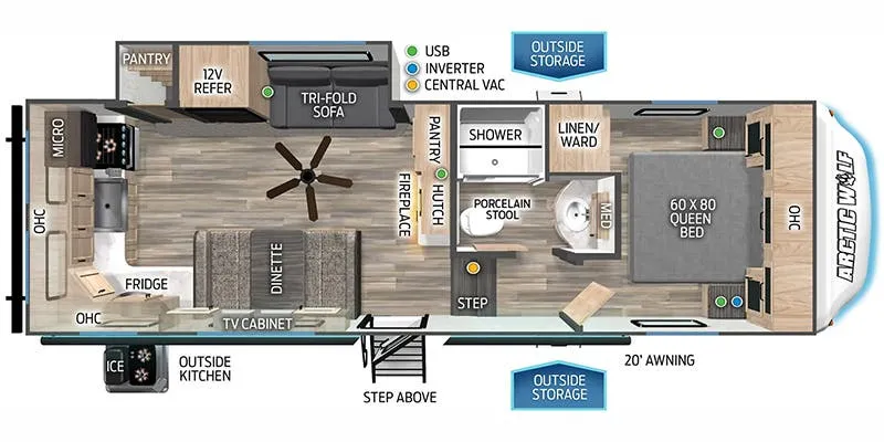 2024 Forest River Cherokee Arctic Wolf 23MLE - Floor plan