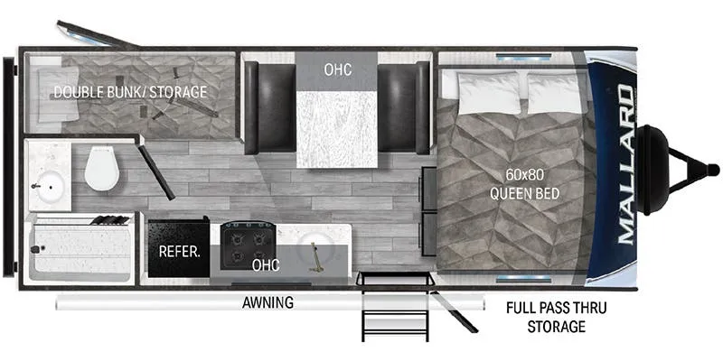 Heartland Mallard Pathfinder P17QBH floor plan