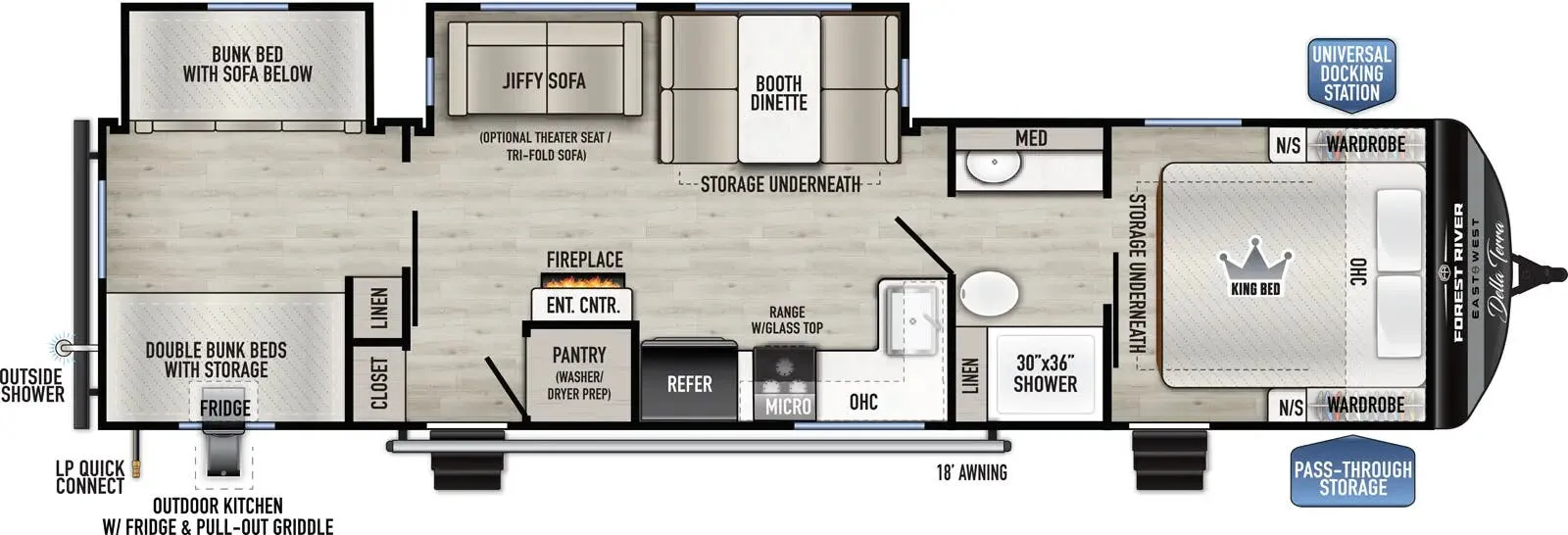 East to West Della Terra 312BH floor plan