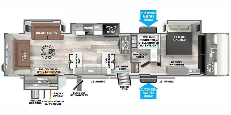 Forest River Wildwood Heritage Glen Elite 35RE floor plan