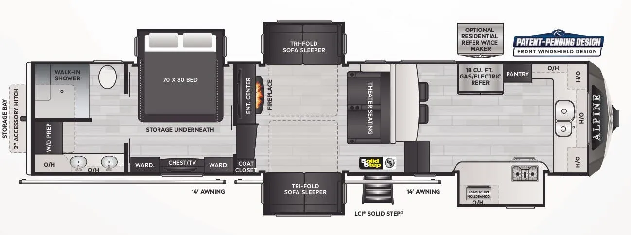2023 Keystone Alpine 3790FK - Floor plan