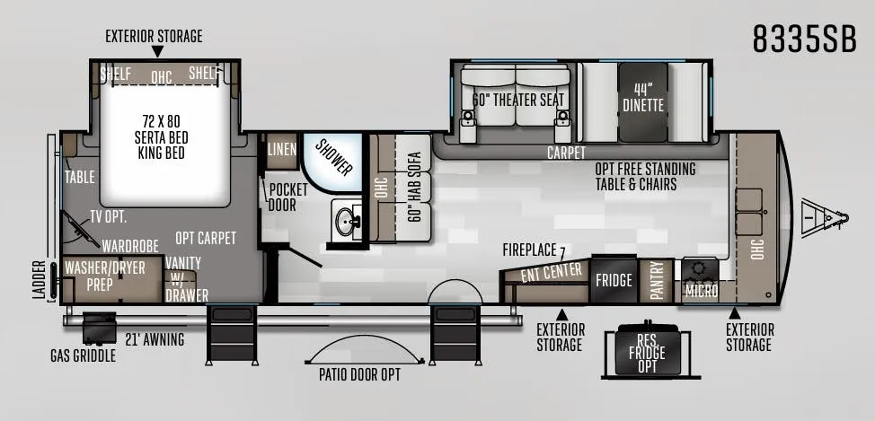 Forest River Rockwood Signature 8335SB floor plan