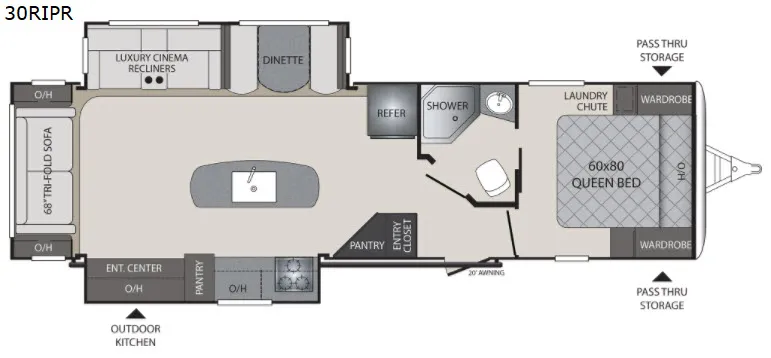 2018 Keystone Premier Ultra Lite 30RIPR - Floor plan