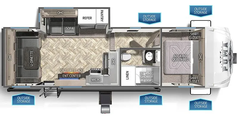 2023 Palomino Puma 265RDS - Floor plan
