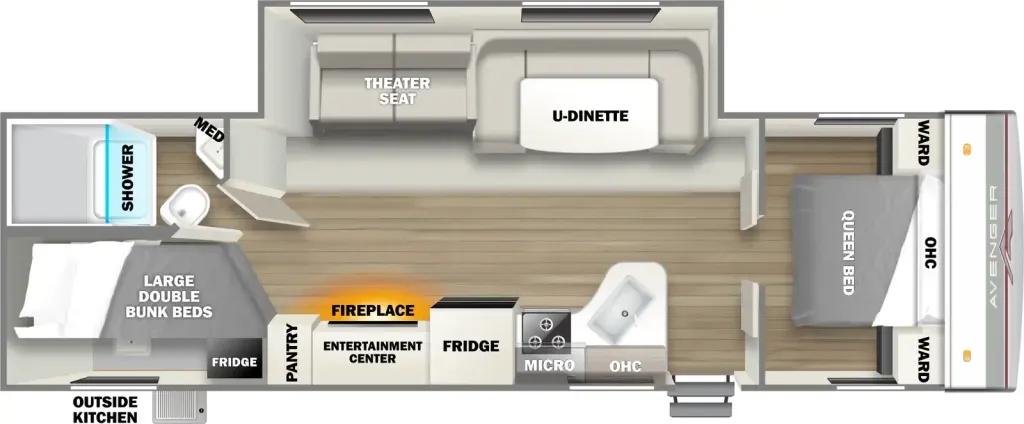 2023 Prime Time RV Avenger 27DBS floor plan