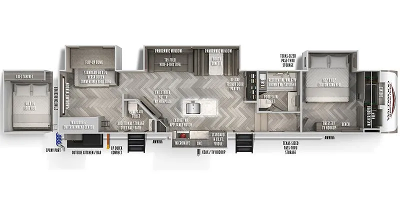2022 Forest River Wildwood Heritage Glen 353BED - Floor plan