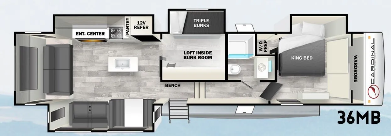 2023 Forest River Cardinal 36MB - Floor plan