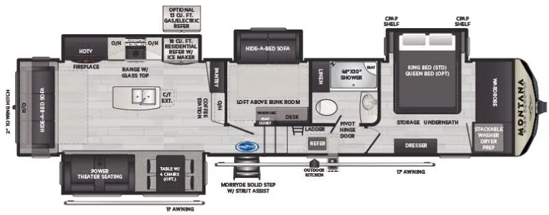 Keystone Montana High Country 385BR floor plan