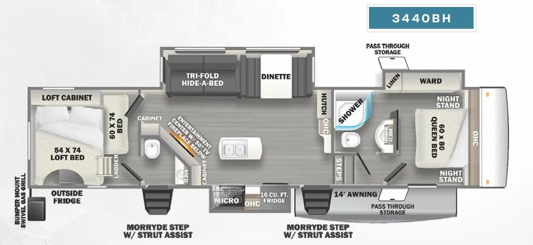 Forest River Sierra 3440BH floor plan