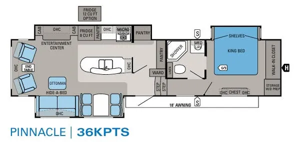 Jayco Pinnacle 36KPTS floor plan