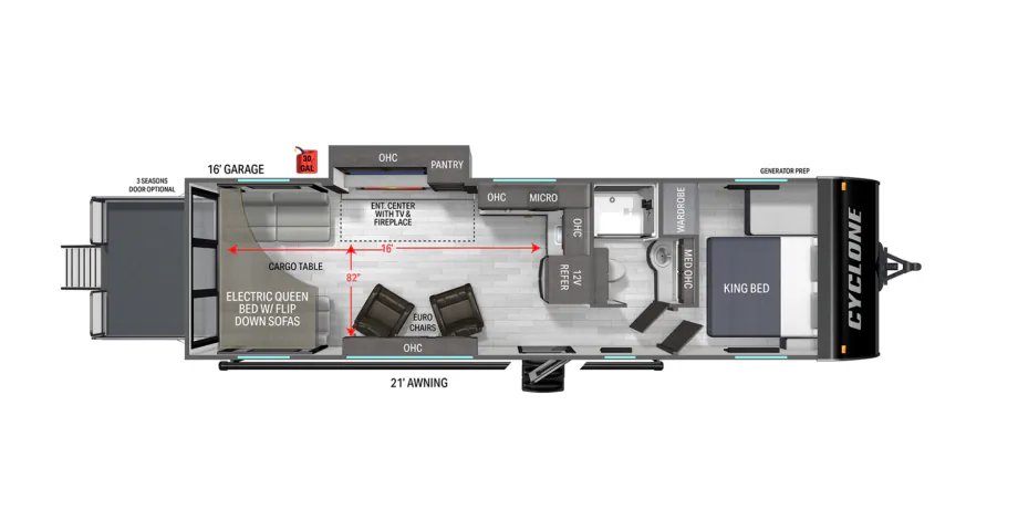Heartland Cyclone 2816 floor plan