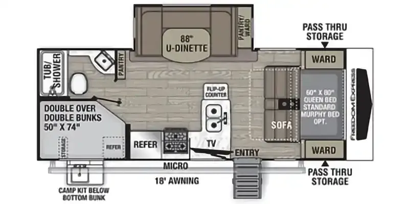 2021 Coachmen Freedom Express Ultra Lite 238BHS - Floor plan