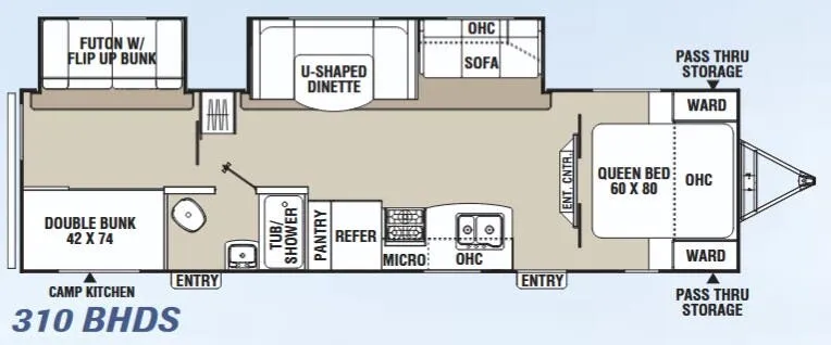2015 Coachmen Freedom Express Liberty Edition 310 BHDS floor plan