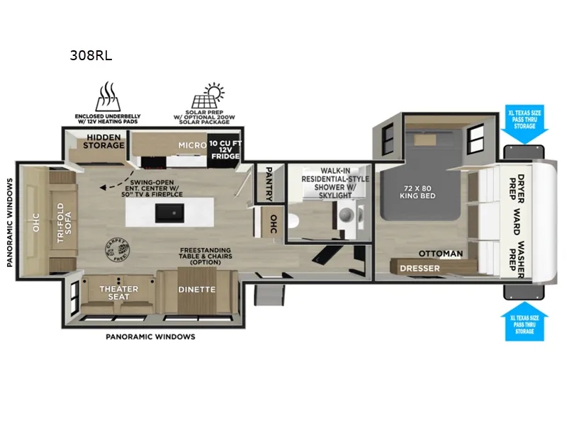 2026 Forest River Salem Hemisphere 308RL - Floor plan