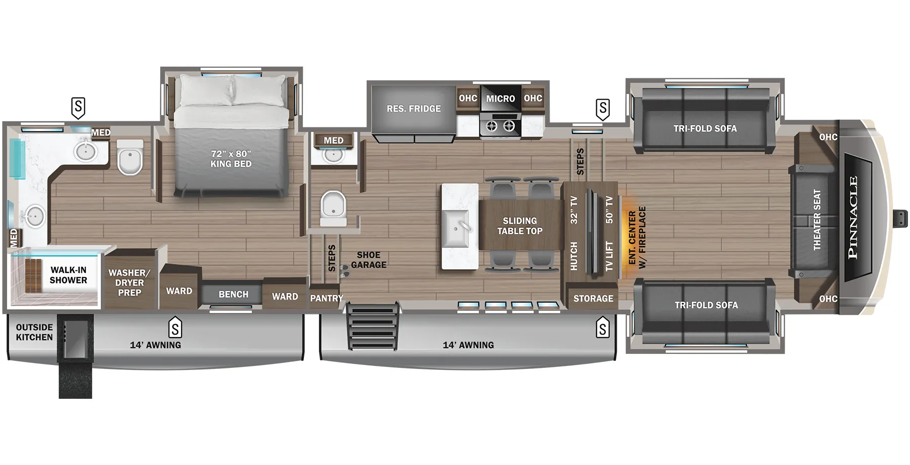 Jayco Pinnacle 38FLGS floor plan