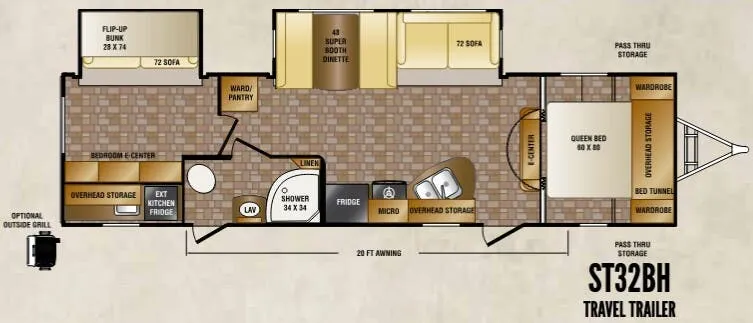 CrossRoads Sunset Trail Reserve ST32BH floor plan
