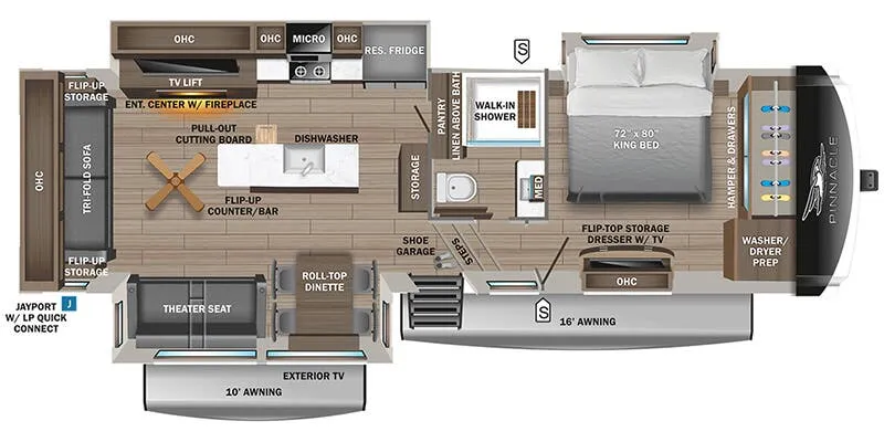 2026 Jayco Pinnacle 32RLTS - Floor plan
