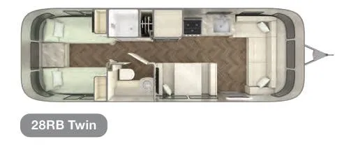 Airstream International 28RB Twin floor plan