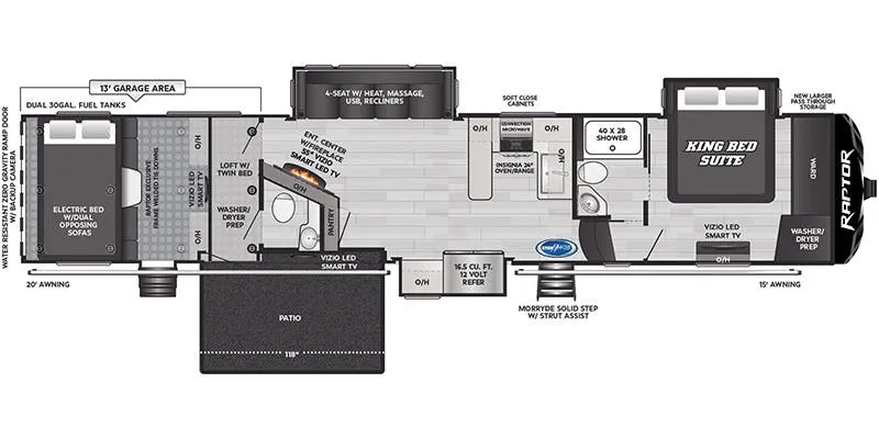 2025 Keystone Raptor 429 - Floor plan