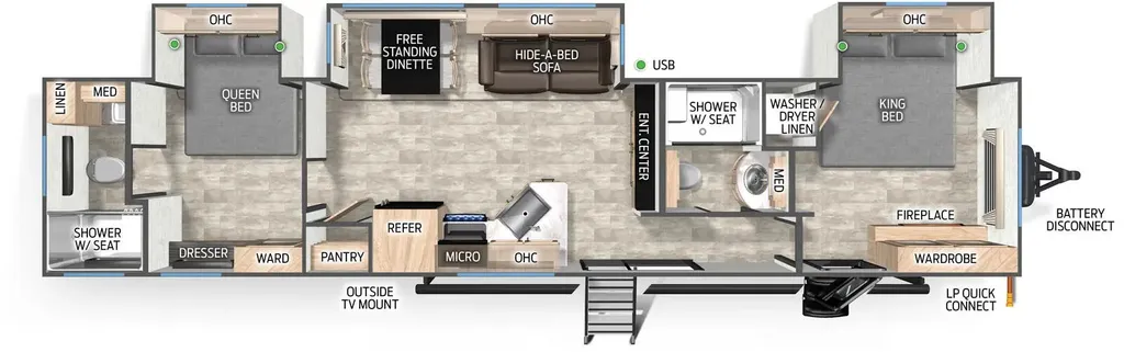 2025 Forest River Cherokee Timberwolf Black Label 39HBABL floor plan