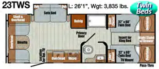 Gulf Stream Vintage Cruiser 23TWS floor plan