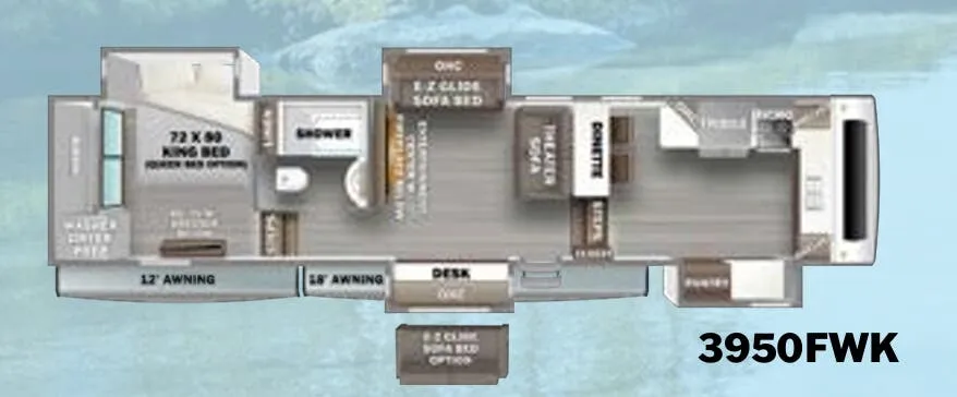 Forest River Riverstone Reserve 3950FWK floor plan