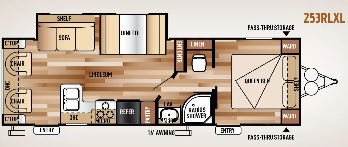 Forest River Wildwood X-Lite 253RLXL floor plan