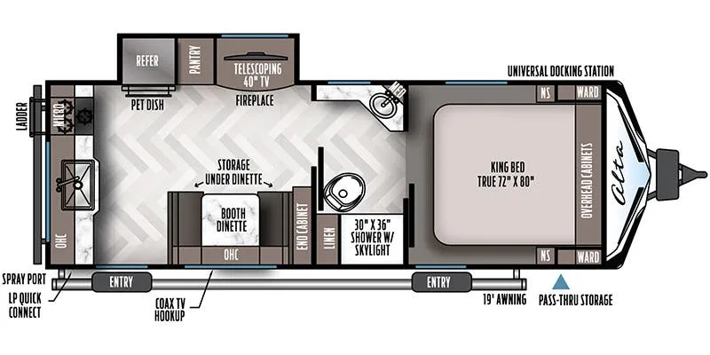 2022 East to West Alta 2350KRK floor plan
