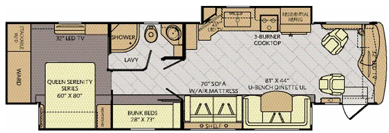 Fleetwood Pace Arrow LXE 38B floor plan
