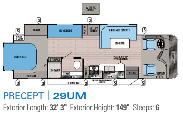 Jayco Precept 29UM floor plan
