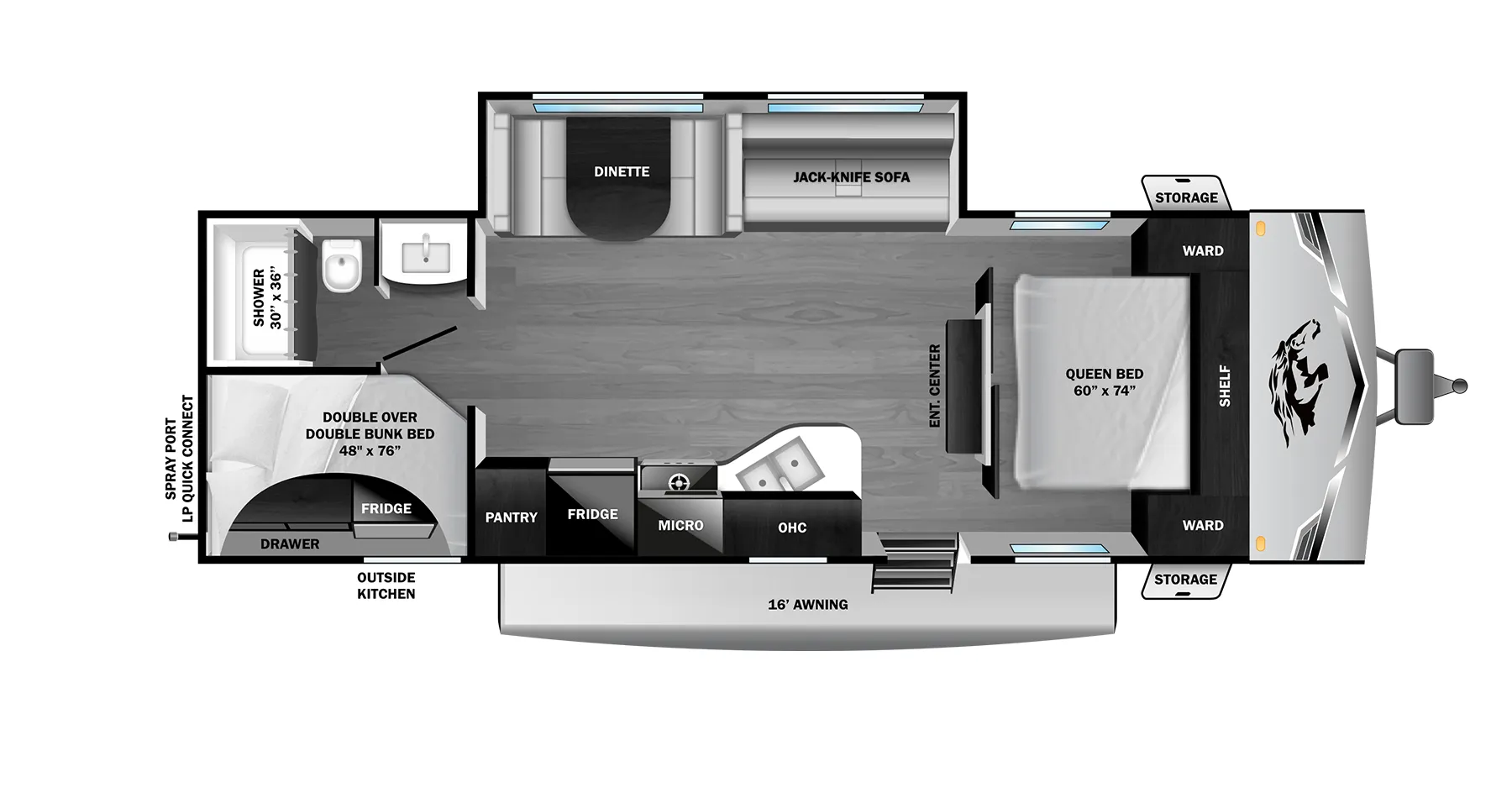 2027 Open Range RV Open Range Colt 26DBS - Floor plan