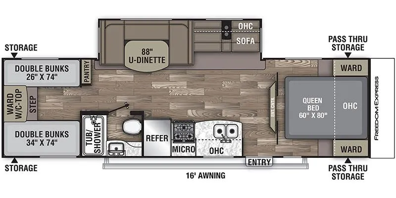 2022 Coachmen Freedom Express Select 29SE - Floor plan